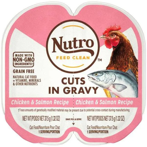 24/2.65 oz. Nutro Perfect Portions Cuts in Gravy Chicken & Salmon - Food